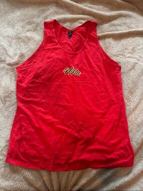 Red Sleeveless Tank Top - womens Athletic Crew